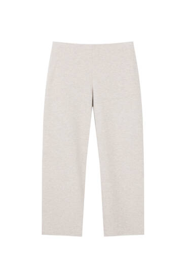 Soft knit straight fit trousers