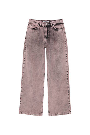 Wide leg jeans with darts