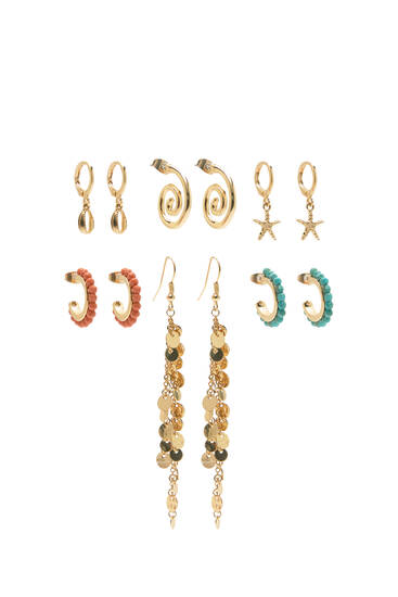 Pack of 6 pairs of boho earrings