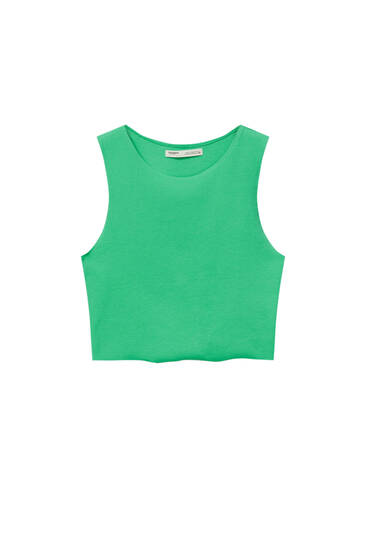 Ribbed tank top - PULL&BEAR