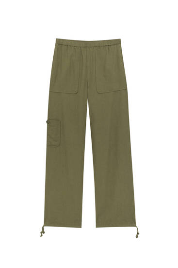 Flowy trousers with linen