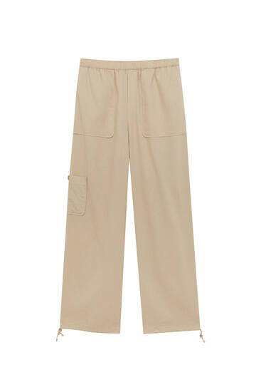 Flowy trousers with linen