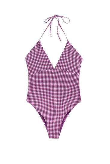Gingham check swimsuit