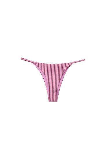 Pink striped bikini bottoms