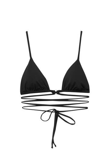 Bikini top with straps