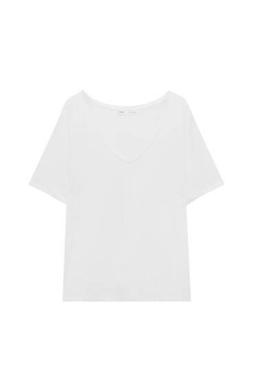 VEIISAR Women’s Crew Neck Striped Tee – Colorful Stripes, Pull-On Design, Large Size, Red (V02) - View #9