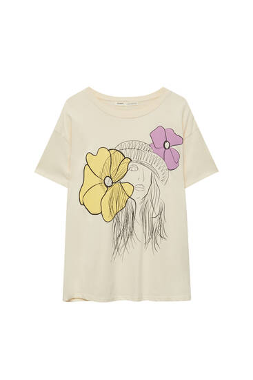Camiseta manga corta flores