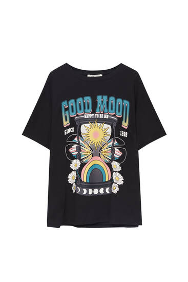 Black Good Mood graphic T-shirt