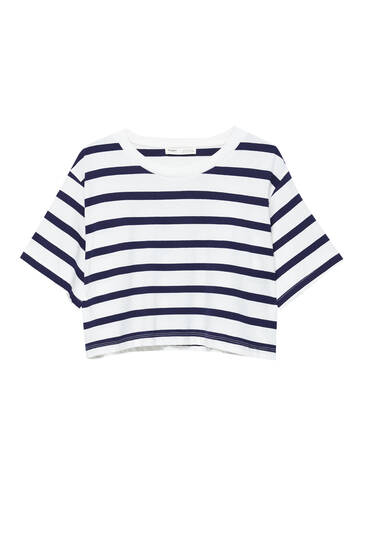 Striped - T-shirts - Clothing - Woman - PULL&BEAR Indonesia