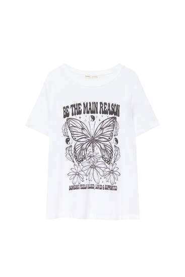 Short sleeve T-shirt with sun graphic