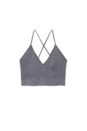 Seamless crossover crop top