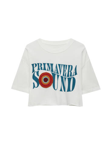 Μπλούζα Primavera Sound με κροσέ λεπτομέρεια