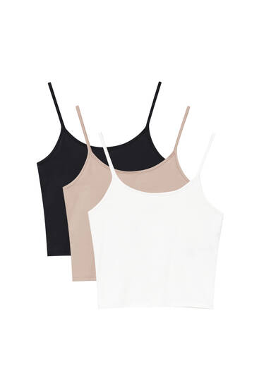 Pack of 3 tops with thin straps