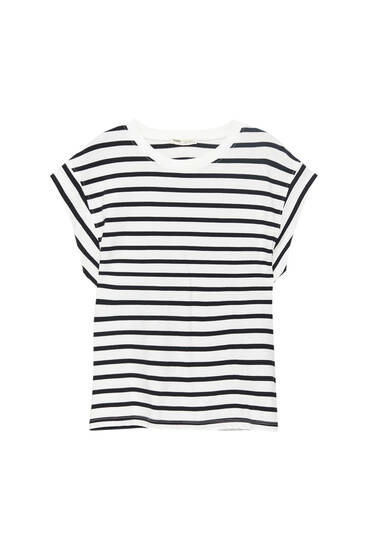 Striped T-shirt with raglan sleeves