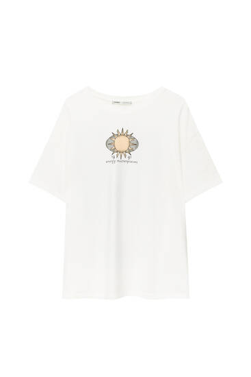 Sun print short sleeve T-shirt