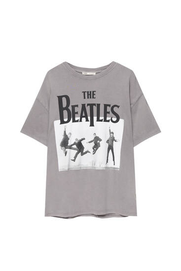 Grey T-shirt with Beatles print