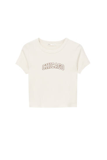 Varsity T-shirt with contrast embroidery