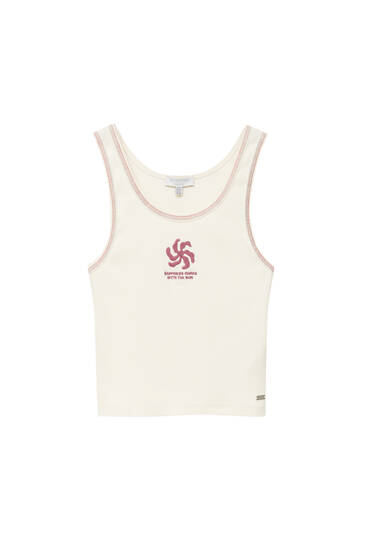 Front embroidery tank top