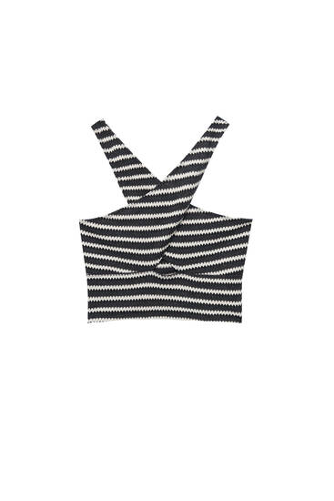 Striped top with cut-out detail