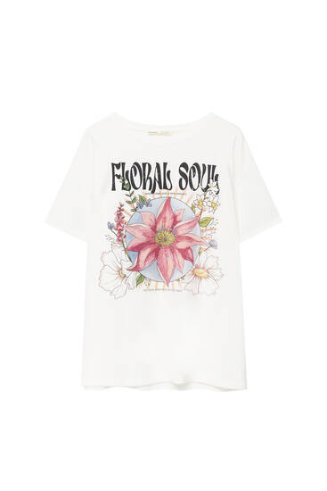 Camiseta manga corta flor