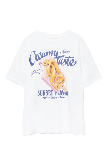 Short sleeve T-shirt with an ice cream graphic