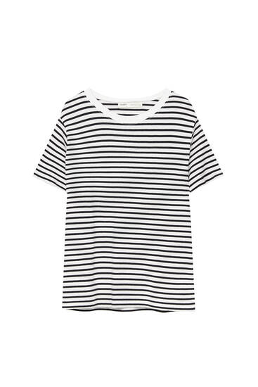 Basic striped short sleeve T-shirt