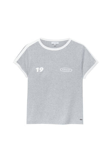 Graphic T-shirt with piping