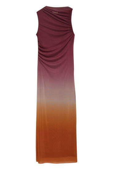 שמלת טול ארוכה עם הדפס Tie dye