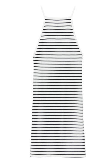 Striped halter neck dress