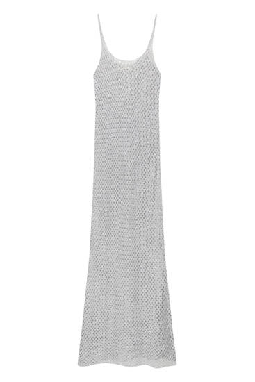 Διχτυωτό μακρύ φόρεμα Limited Edition με παγέτες