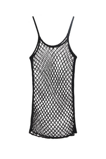 Short mesh knit dress