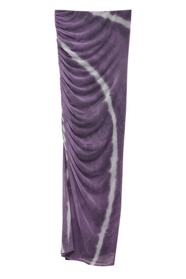 Μοβ μίντι φόρεμα tie-dye