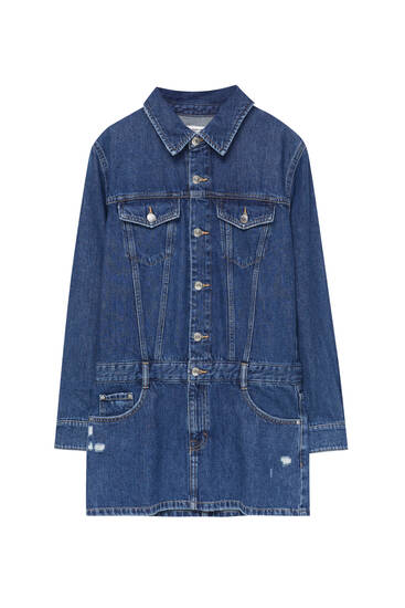 Robe courte jean boutons