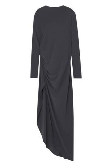 Long asymmetric dress with long sleeves
