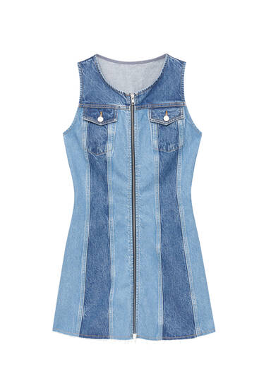 Patchwork denim dress PULL BEAR