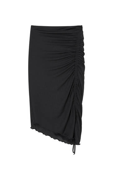 Short strapless dress with draping