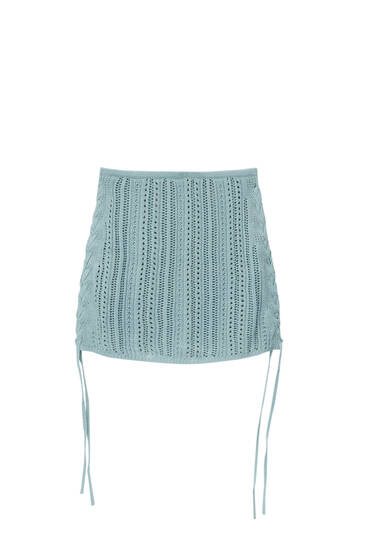Minifalda crochet cordones