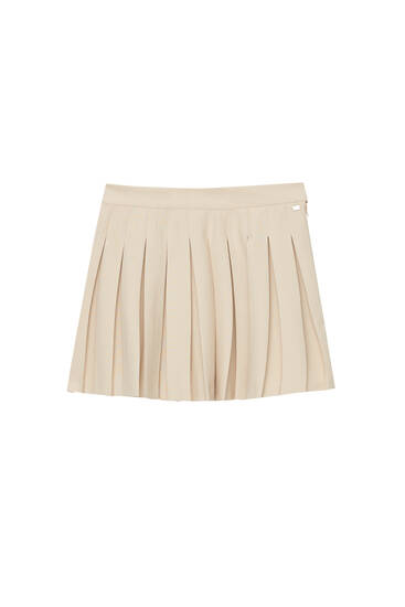 Box pleat mini skirt