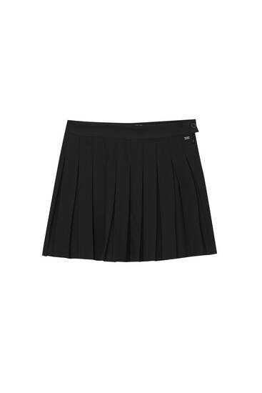 Box pleat mini skirt