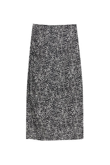 Printed midi skirt with side slit