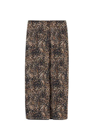 Leopard print midi skirt
