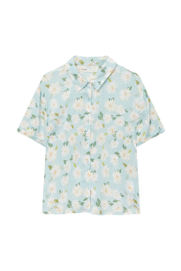 Multicoloured print short sleeve shirt