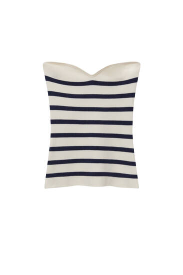 Striped strapless top