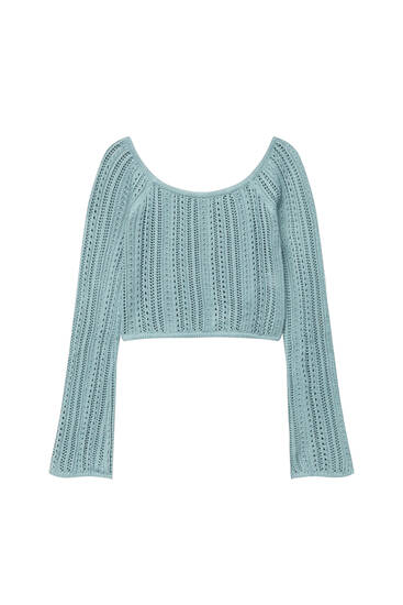 Crochet off-the-shoulder top