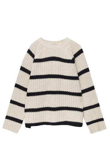 Pullover mit Streifen und langen Ärmeln