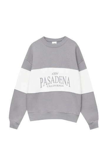 Embroidered Pasadena colour block sweatshirt