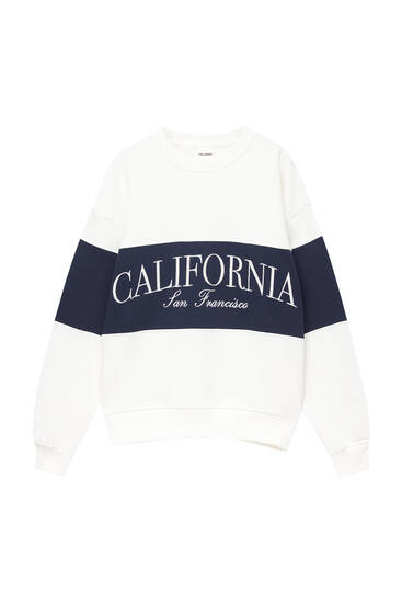 Embroidered California colour block sweartshirt