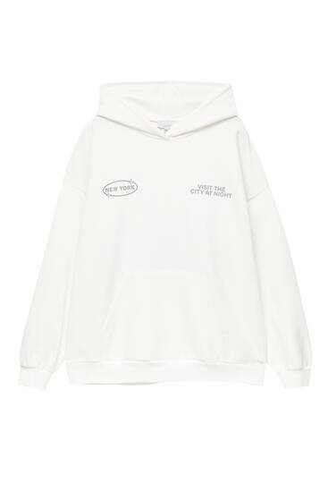 Pull and shop bear white sweatshirt