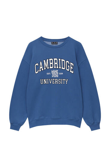 Sudadera universitaria azul Cambridge