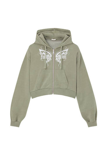 Butterfly zip-up hoodie - pull&bear